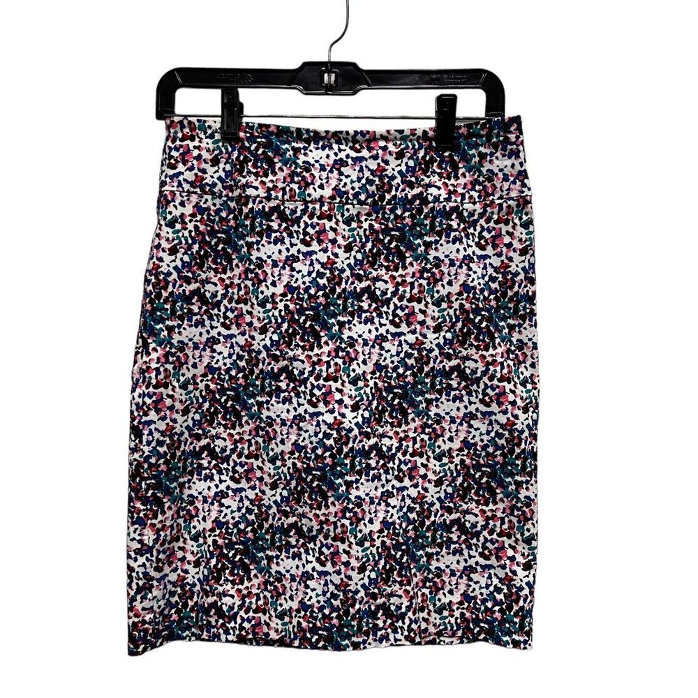 Margaret M Women Medium Multicolor‎ Abstract Confetti Print Stretch Pencil Skirt